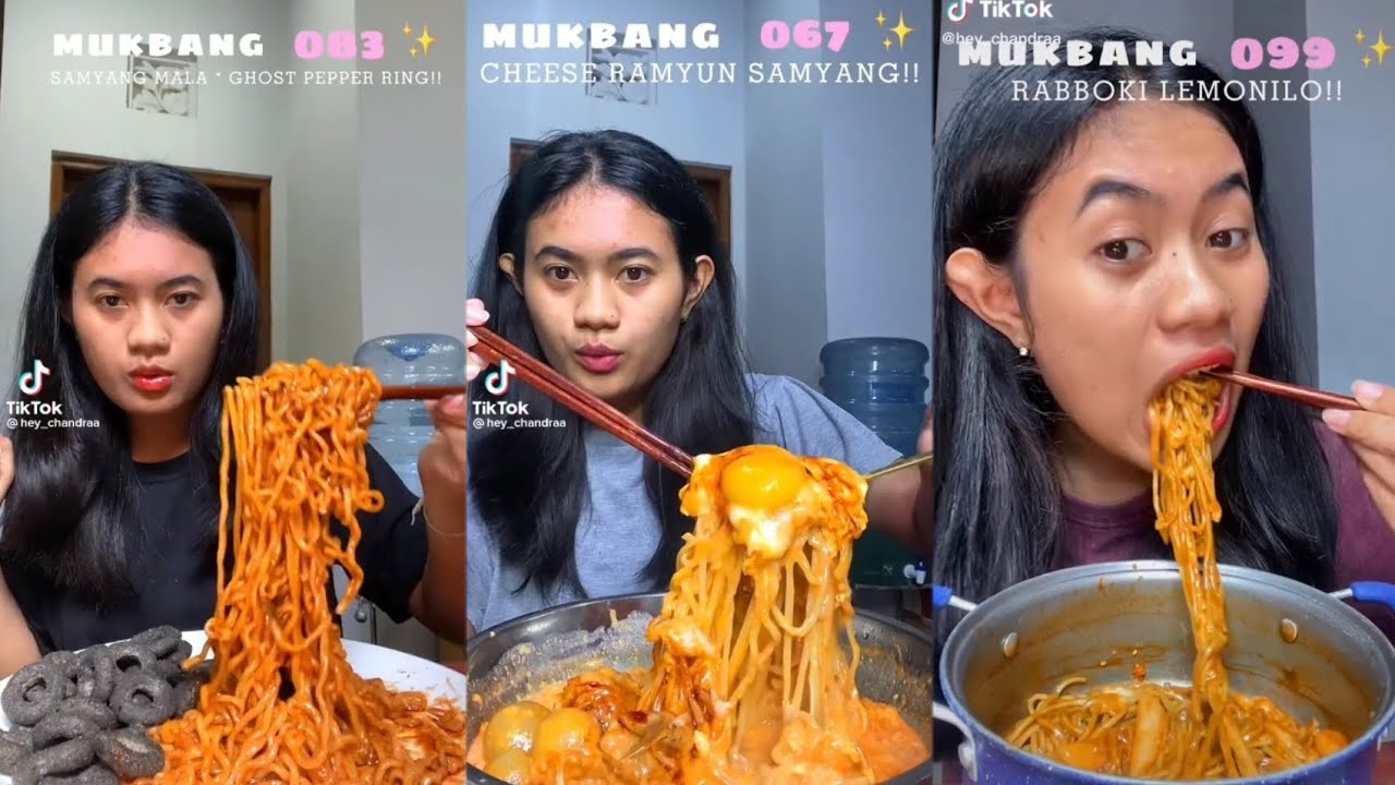 MUKBANG MACAM MACAM MIE CREAMY🍴🍜 tiktok hey_chandraa 🍱 #tiktok #mukbang #mie