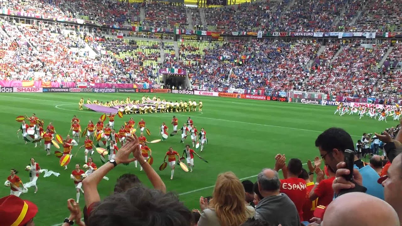 ► Spain - Italy 1:1 [Euro 2012 Gdansk] Opening ceremony, national anthems, actions