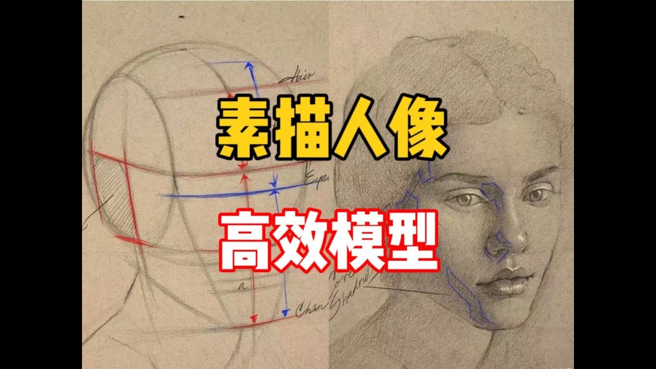 【素描教程】一个模型搞定人像画法！ 清美上平 素描教程