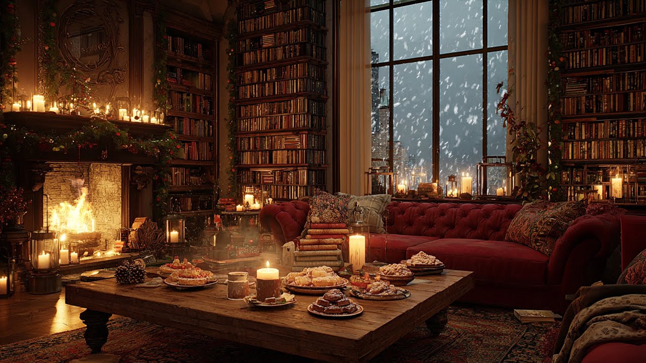 Piano Whispers Beneath Firelight ❄️ A Serene Winter Soundscape for Focused Calm