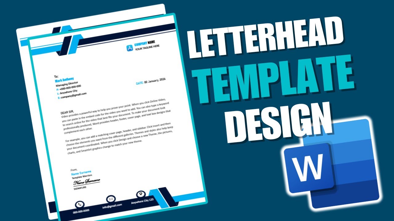 Professional Letterhead Design in MS Word