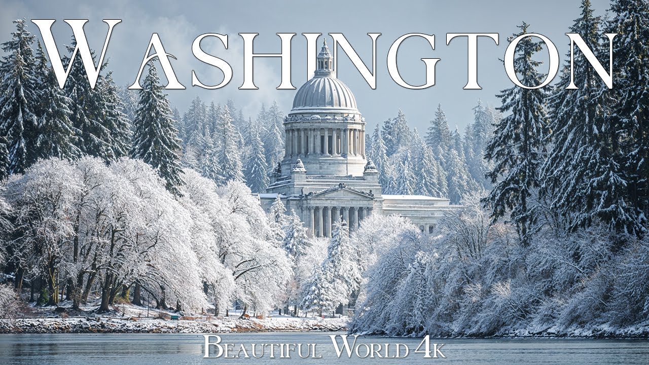 Washington 4K | Winter Wonderland of Misty Evergreen Peaks, Frozen Alpine Lakes & Cascades Glow