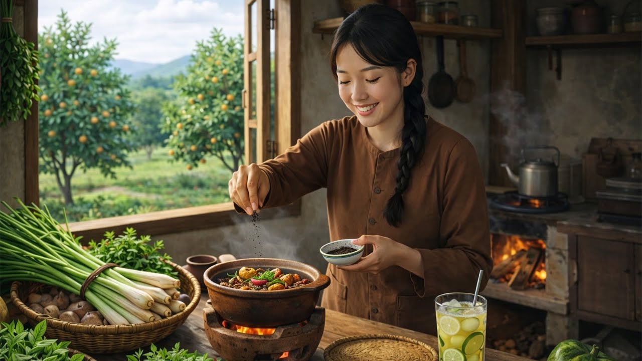 Vida Tranquila no Campo 🌿 Cozinhando Camarão com Algas Naturais | Slow Living Rural