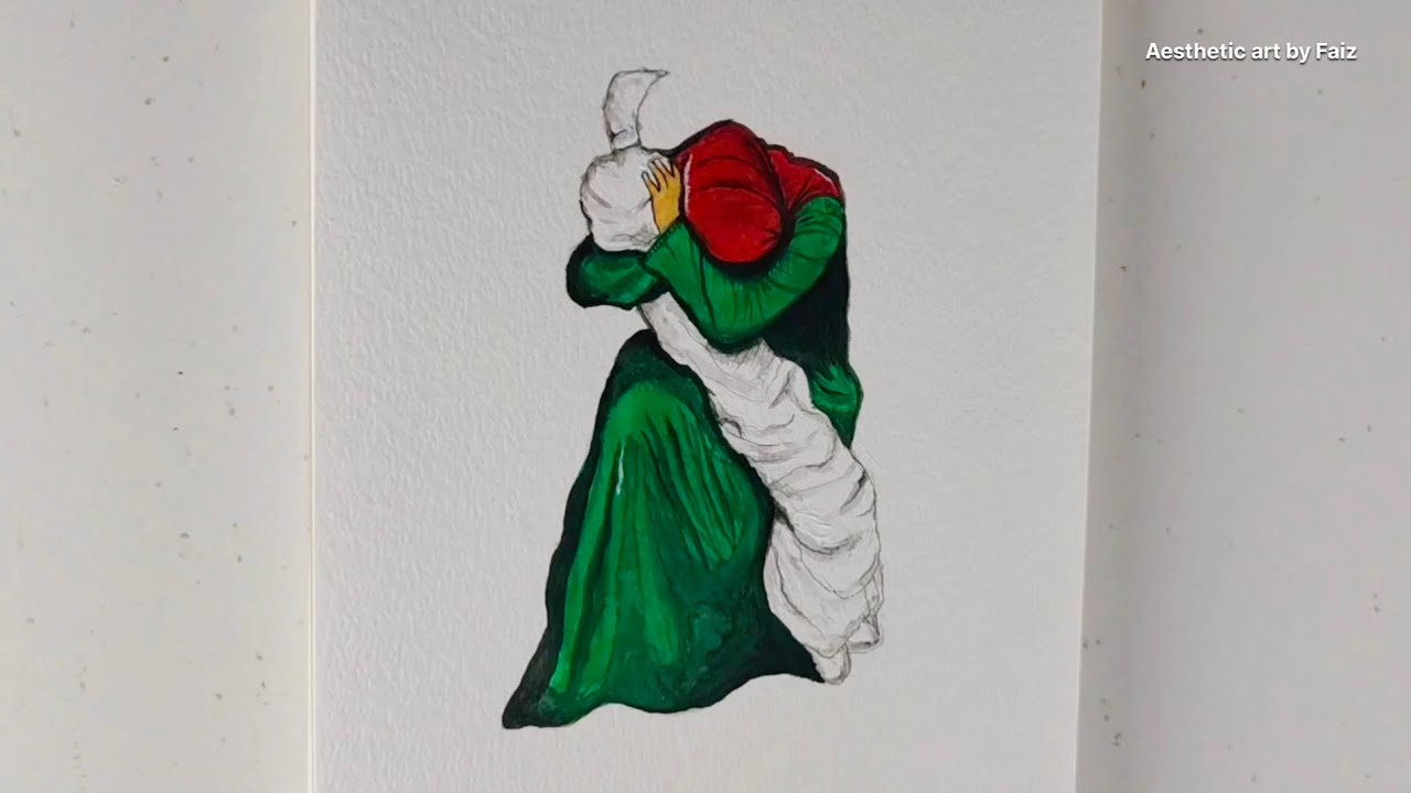 Emotional Painting of Palestine | Mother Holding Child in Kafan | Art for Humanity #freepalestine 