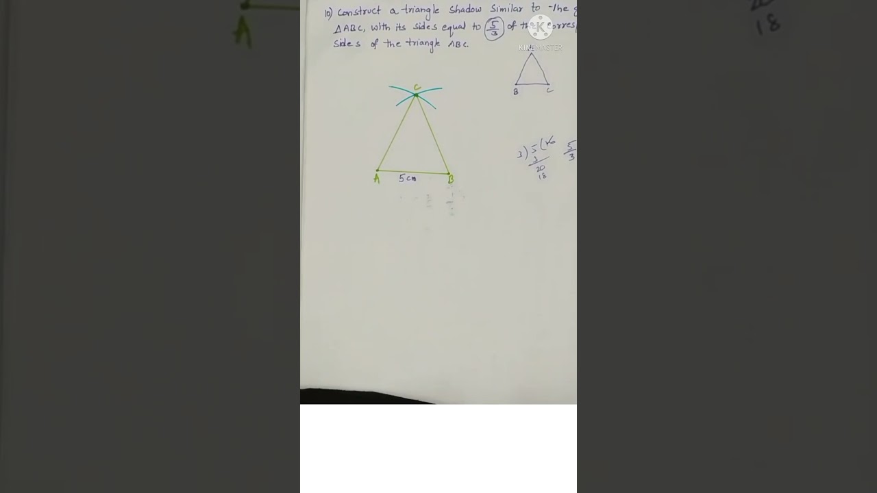 Construct a triangle shadow similar to ∆ ABC whose corresponding sides are 5/3 times of triangle
