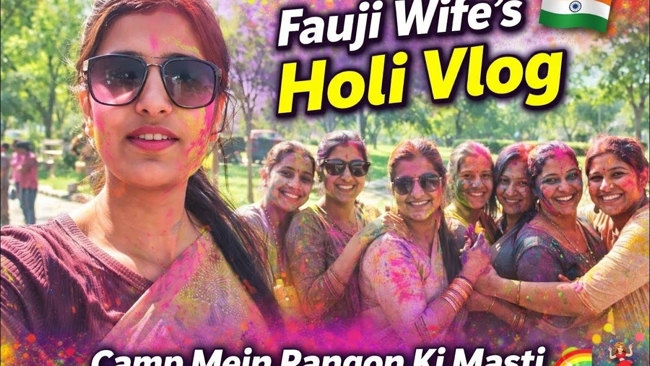 Fauji Wife’s Ki Holi 🇮🇳 |  Camp Mein Holi Celebration | Rang, Dance & Masti #FaujiWife#Holi#HoliVlog