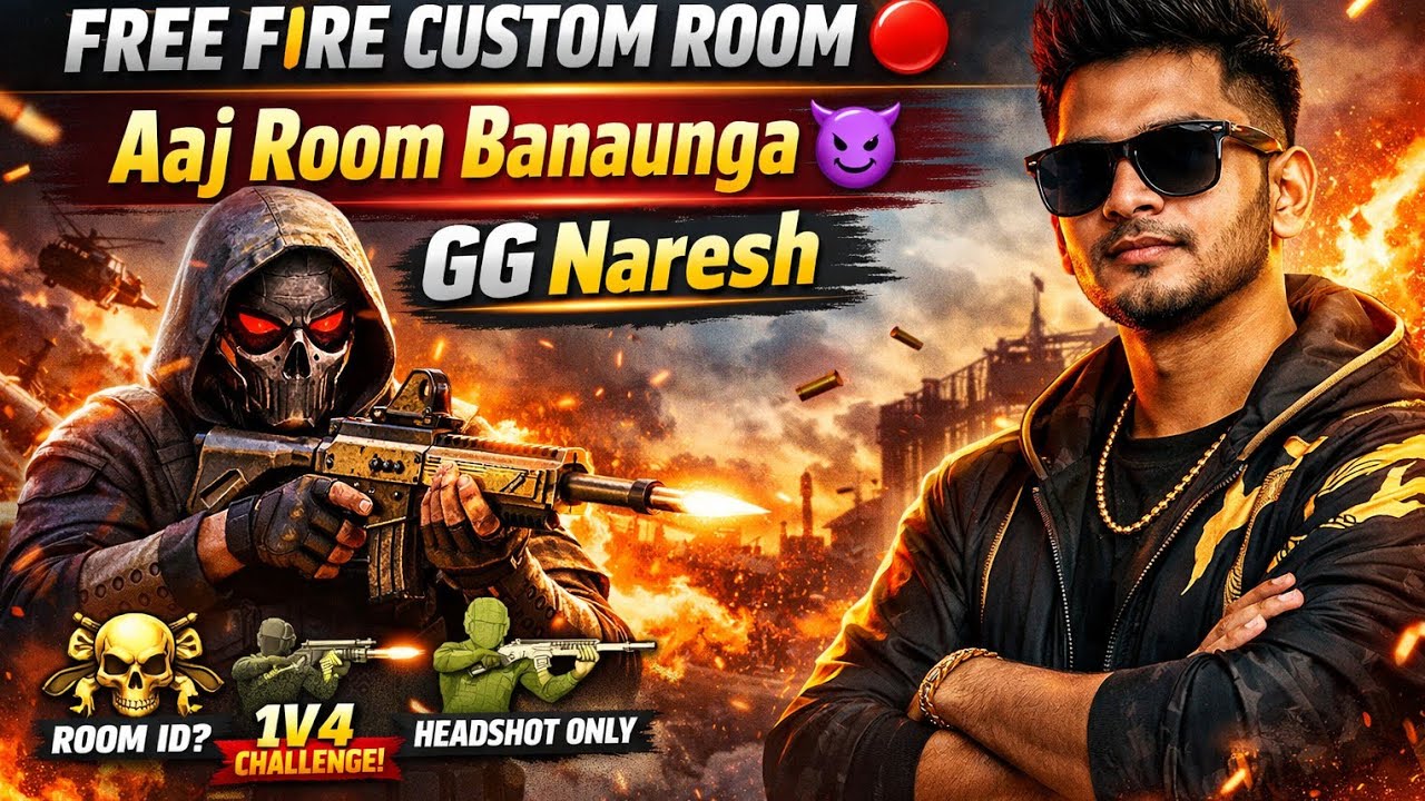 FREE FIRE CUSTOM ROOM 🔴 | Aaj Room Banaunga 😈 | GG Naresh