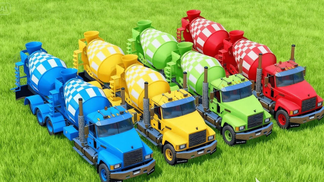 TRANSPORT OF COLORS ! NEW MIXER TRUCKS TRANSPORT WITH MAN TRUCKS! - Farming Simulator 22
