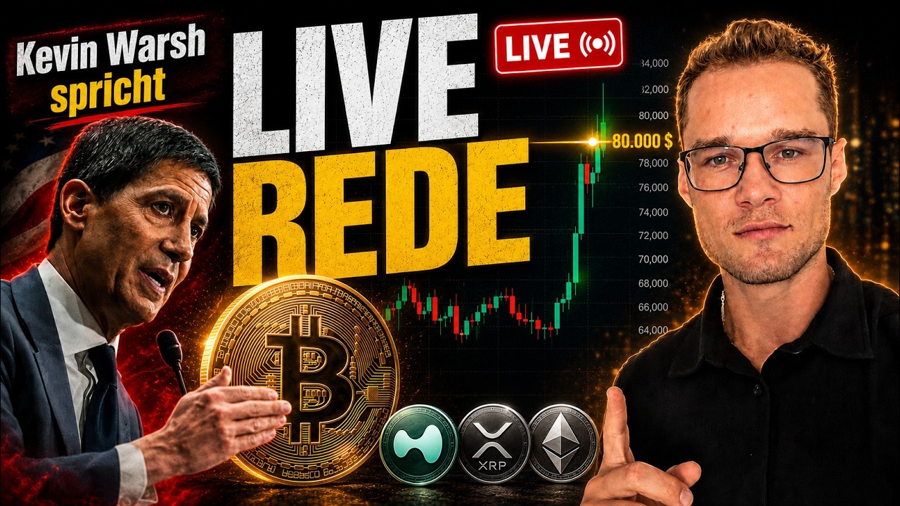 🔴LIVE: Kevin Warsh Rede + Bitcoin & Markreaktion &ndash; Explosion oder Crash? Rede um 16:00 Uhr