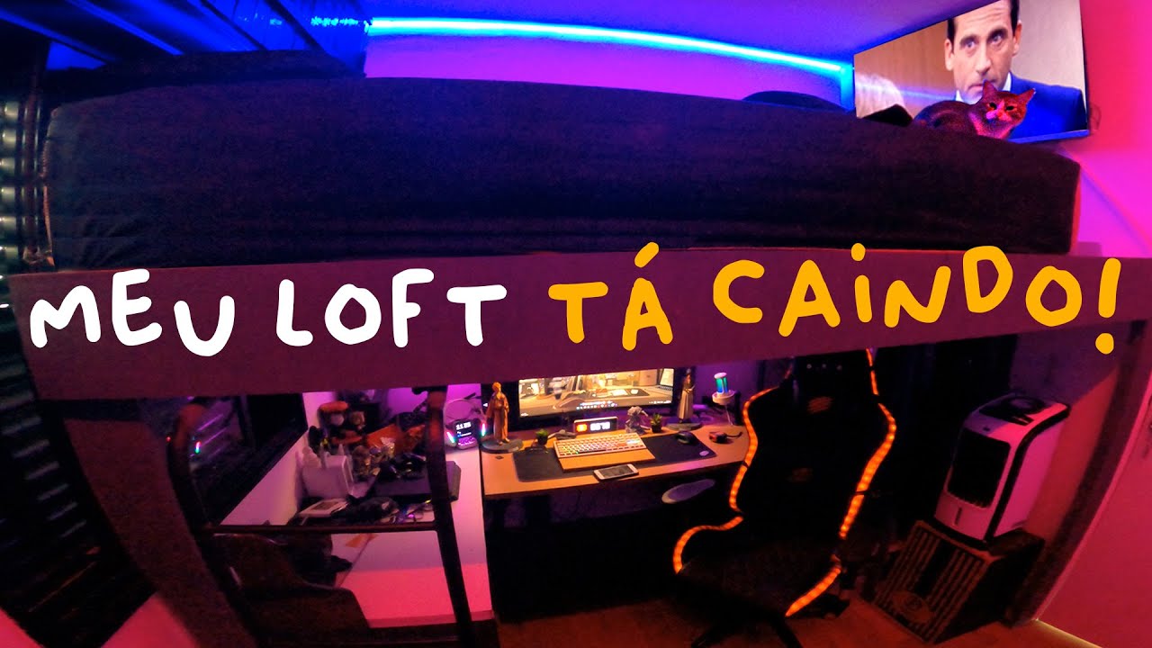Transformei meu quarto pequeno num LOFT GAMER - diy quarto loft/mezanino(faça você mesmo) - Parte ll