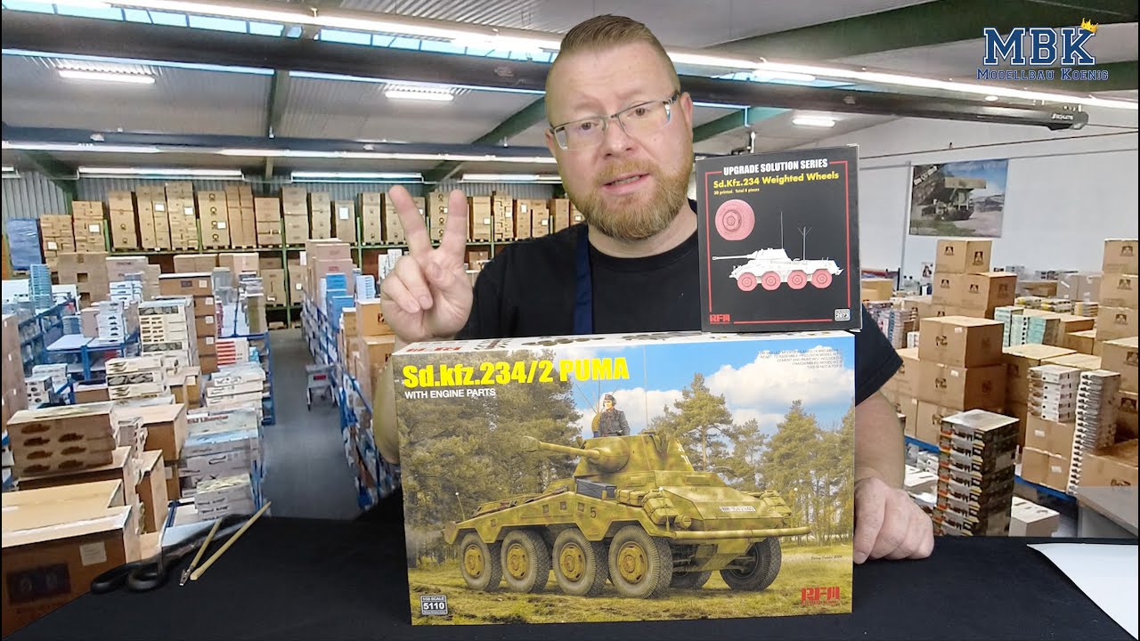 MBK packt aus SPEZIAL - 1:35 Sd.Kfz.234/2 Puma & Weighted wheels set (RFM 5110 & 2073)