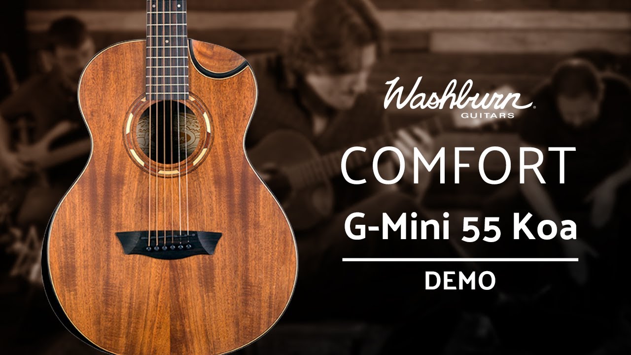 Travel Acoustic Guitar Demo: Washburn Comfort G-Mini 55 Koa