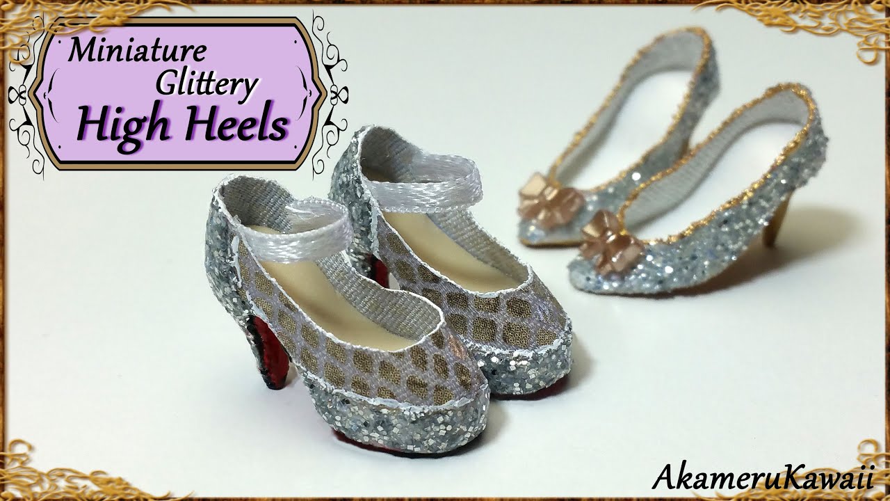 Miniature Glittery High Heels - Polymer Clay/Fabric Tutorial