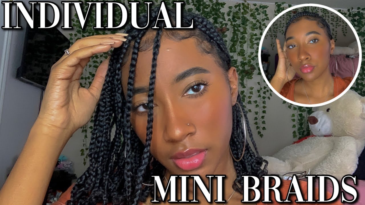 Mini Braids on Stretched Natural Hair | Individual Braids on Natural Hair