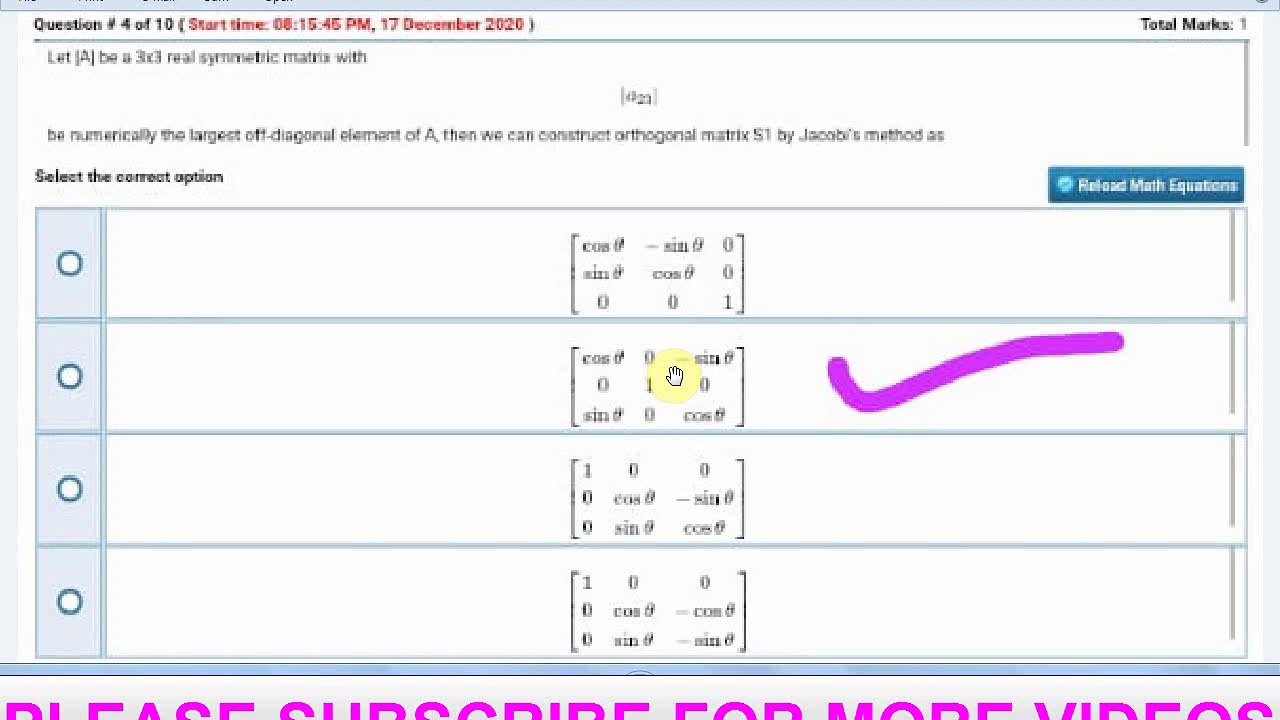 MTH 603 FIRST SOLVED QUIZ 2020