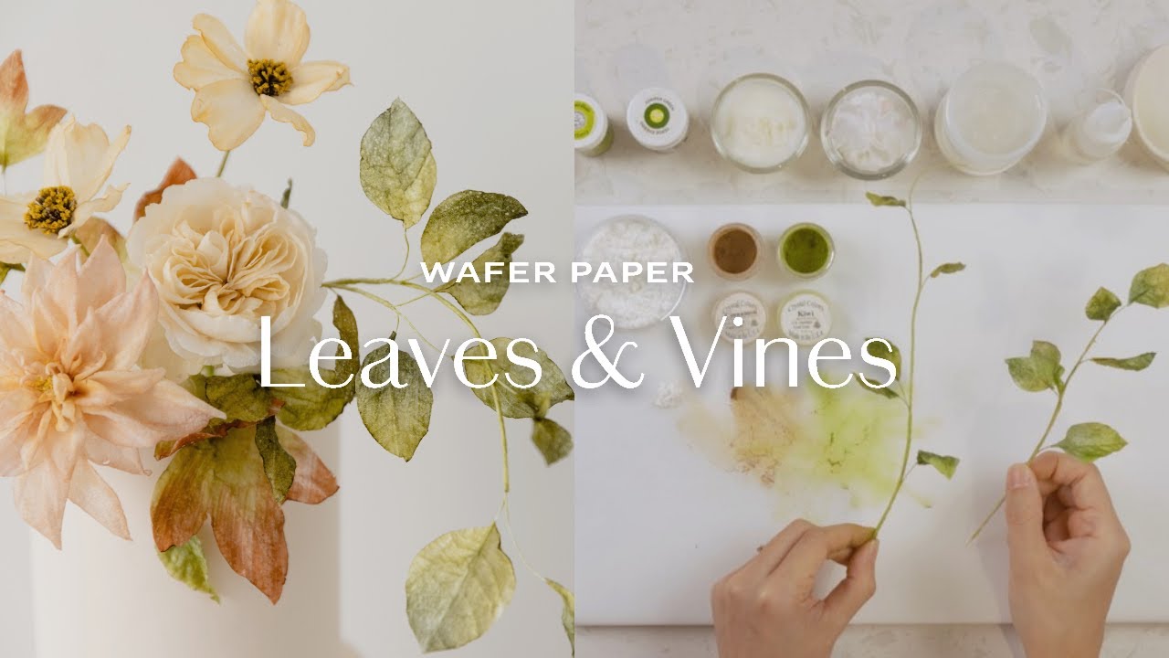 Wafer Paper Leaves Tutorial for Cake Decorating | Learn how to tie 2 types of vines!