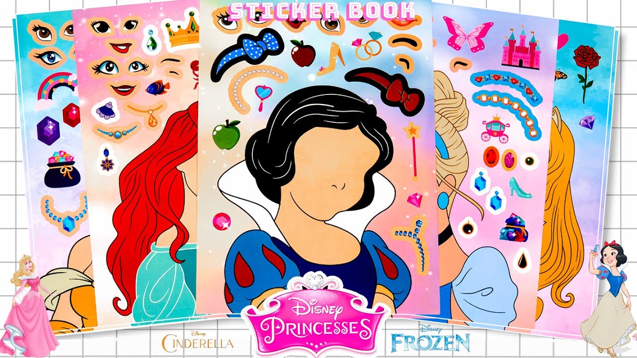 💖 Paper DIY 💖 ASMR Disney Princess Makeup & Dress Up Full Compilation | Buku Stiker Cantik #126