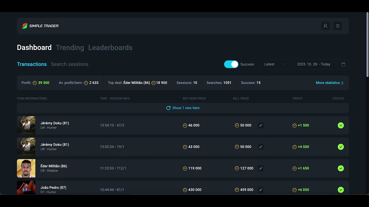 FUT Simple Trader EA FC 24 Live Sniping filters & Auto Pricing: easy 20K profit in 20 Minutes