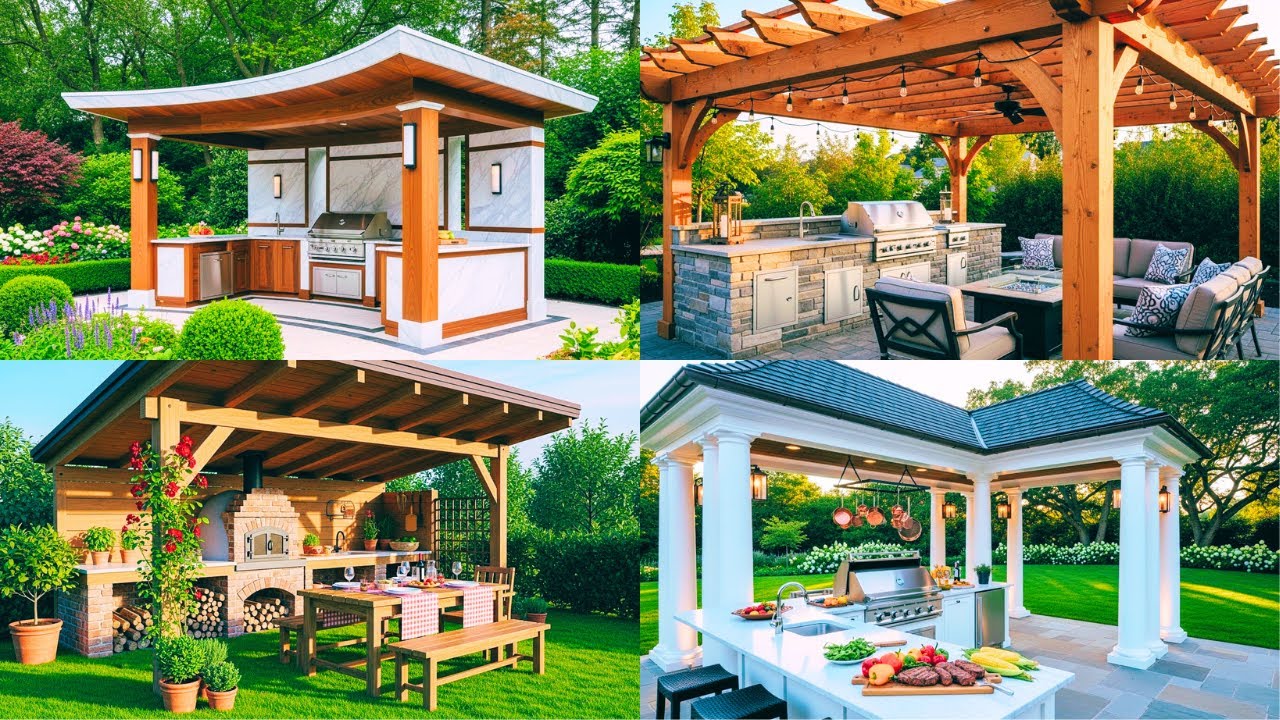 Covered Outdoor Kitchen Ideas: Stylish Roofed BBQ & Grill Station Designs for Your Backyard