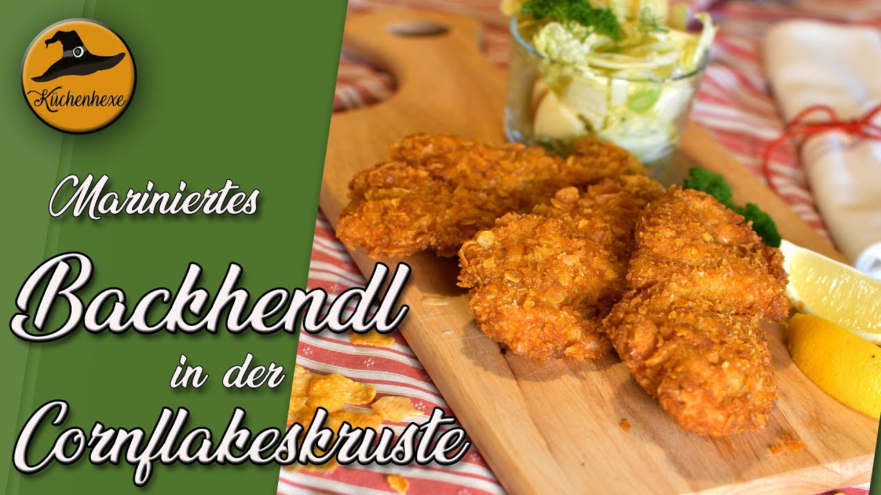 Mariniertes Backhendl in der Cornflakeskruste