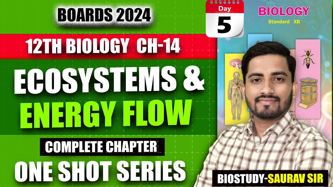 Class 12th Ch14)Ecosystem and Energy Flow One Shot Video for 2024 Mh Board Exam | #biostudysaura sir