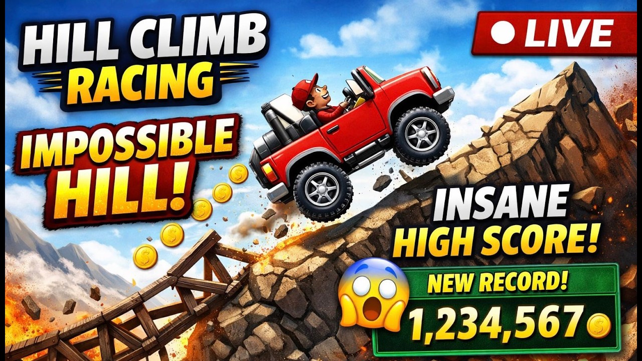Hill Climb Racing Live Stream 🚗 | New Record Gameplay | Noob to Pro