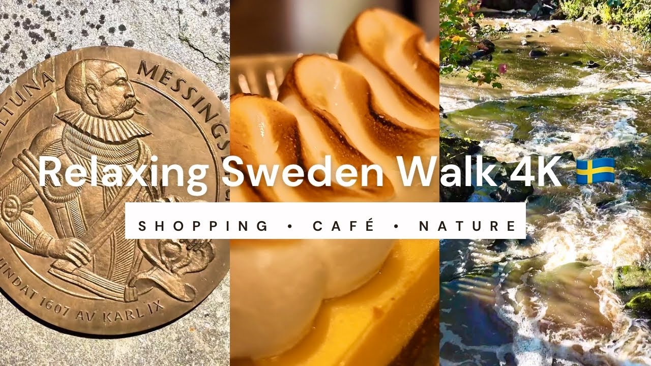 Sweden Walk 4K 🇸🇪 | Relaxing Stroll through Skultuna Brassworks & Riverside Cafés 