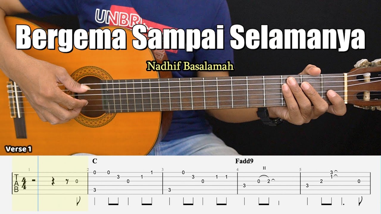 Bergema Sampai Selamanya - Nadhif Basalamah - Fingerstyle Guitar Tutorial + TAB & Lyrics