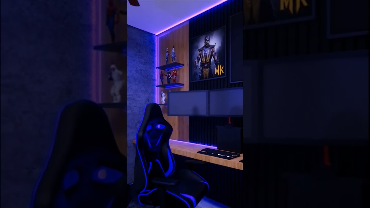 Projeto quarto gamer #projeto #quarto #interiordesign #arquitetura #interior