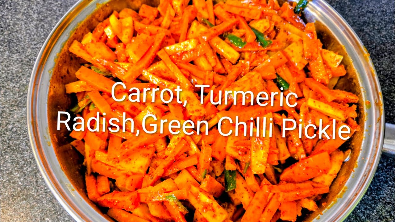 Mixed Pickle - Carrot, Turmeric, Radish & Green Chilli | Instant Pickle