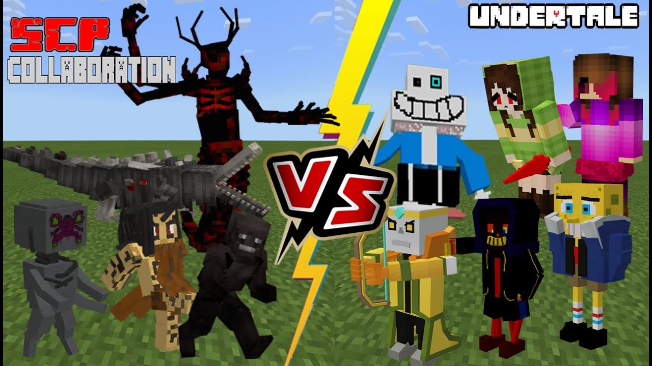 Undertale VS SCP Collaboration Minecraft PE (Scarlet King Defeated??)