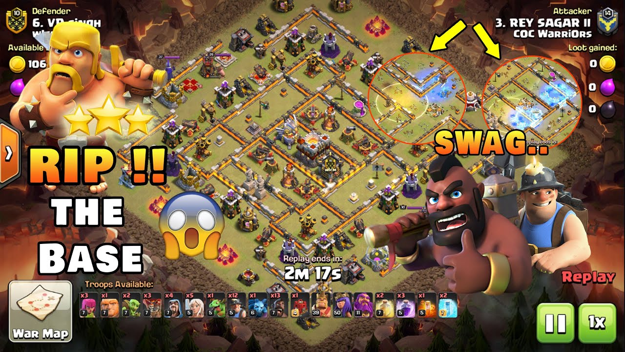 How to 3 Star This Popular Th11 Ring Base | Swaging Spells | Hybrid Attack - Coc Warriors