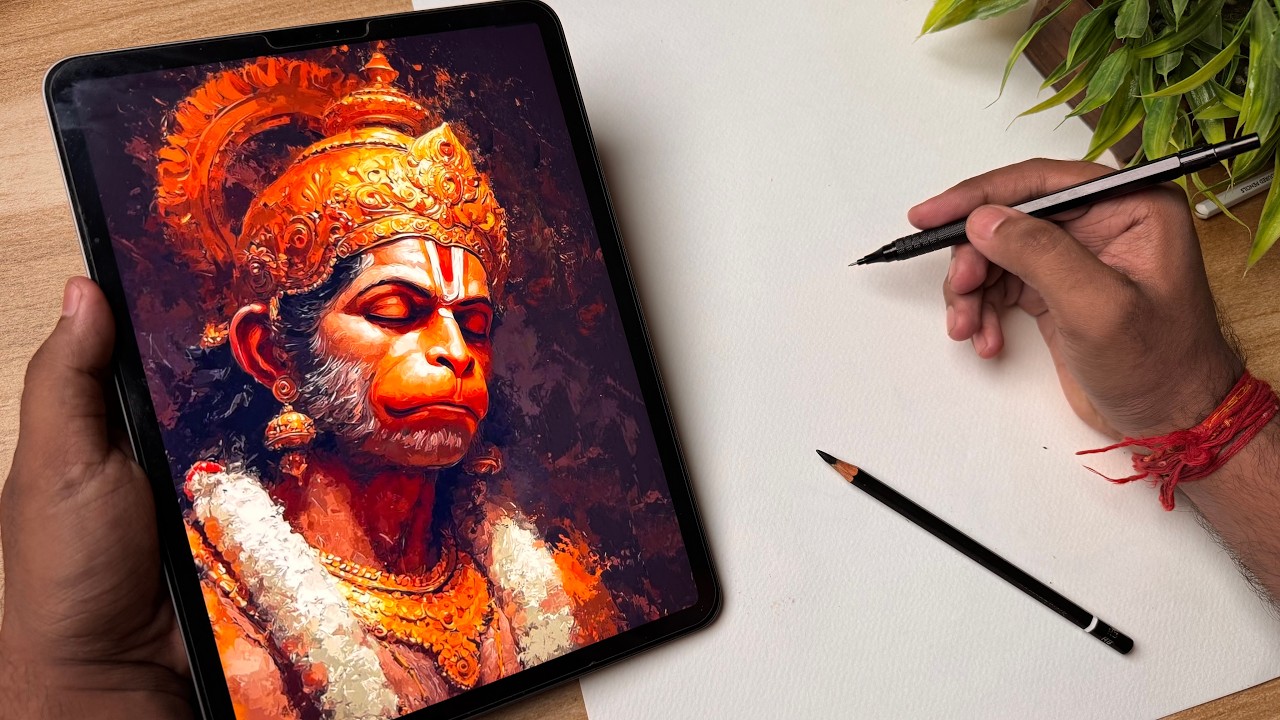 Draw With Me - Hanuman ji Drawing , Hanuman Jayanti Drawing, Outline Tutorial 🚩