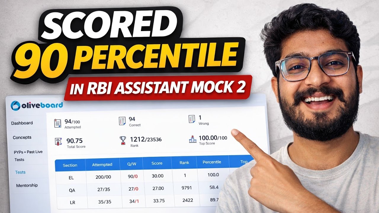 Oliveboard RBI Assistant 2026  Mock 2 Analysis | how to attempt mock test ! ✅