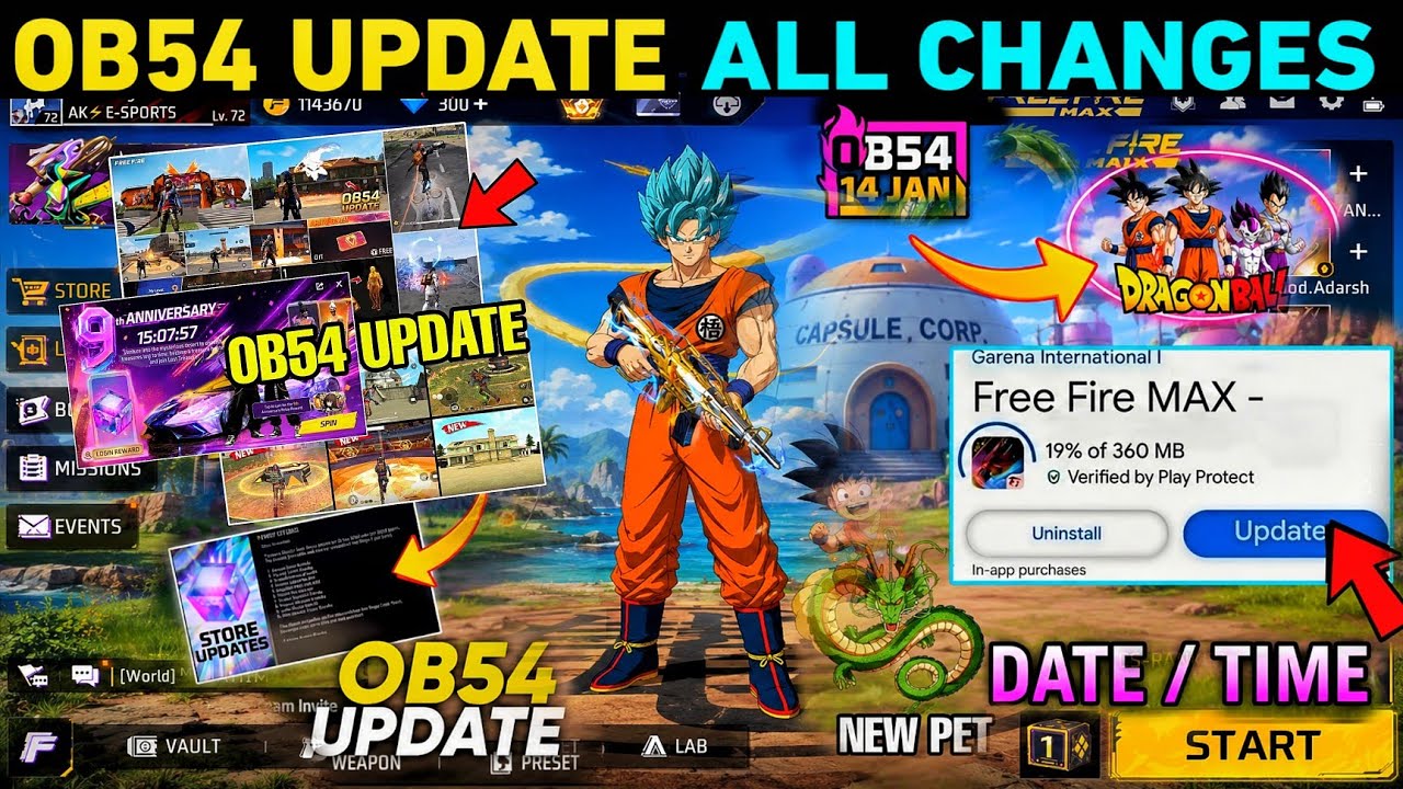 Ob54 New Update 🔥 ALL Changes 🤯 Kya kya aaya Hai in Free Fire | FF NEW EVENT UPDATE GARENA FREE FIRE