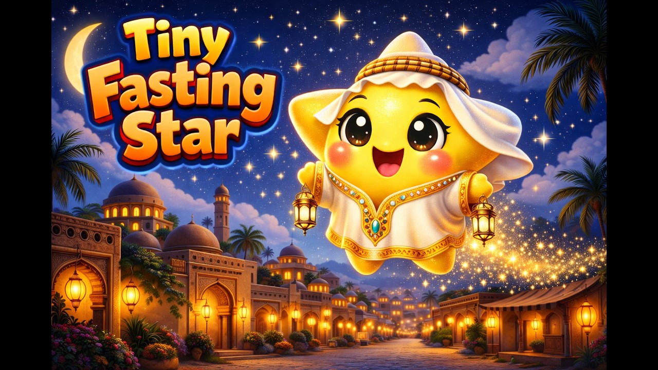 Tiny Fasting Star | English Islamic Kids Poem | Fun Cartoon for Toddlers