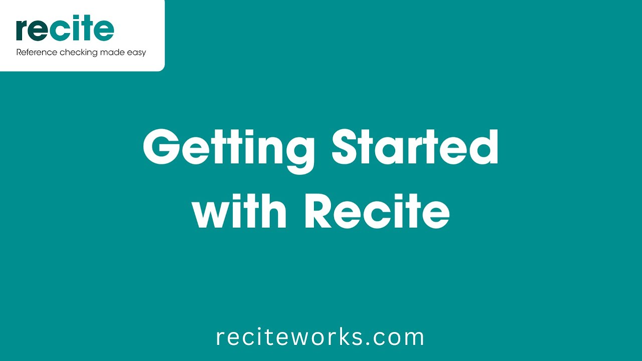 Getting Started with Recite