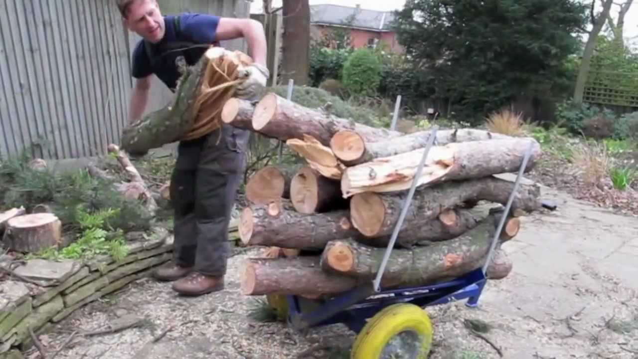 Stein arbor trolley with a big load of heavy pine logs