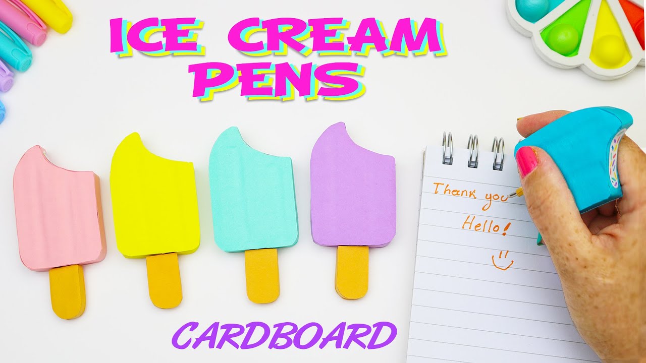 ICE CREAM PENCIL of PAPER CARDSTOCK - Ice Cream Lollipop | aPasos Crafts DIY