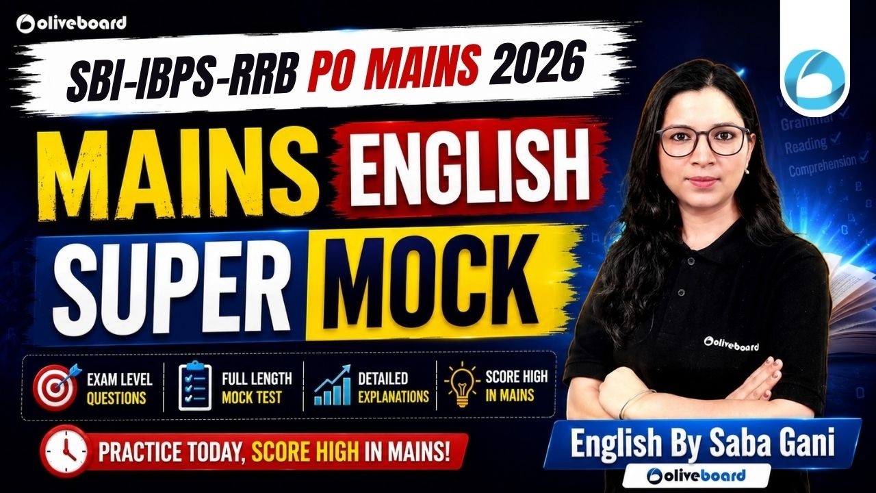 SBI, IBPS & RRB PO Mains 2026 | English Super Mock | Saba Gani | Oliveboard | by Saba sani