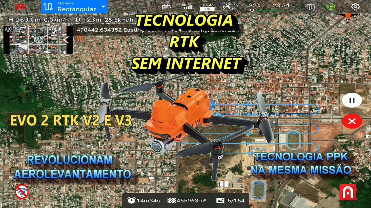 TECNOLOGIA RTK SEM INTERNET _ EVO 2 RTK V3 _ TECNOLOGIA PPK NA MESMA MISSÃO _ PROJETO 100%