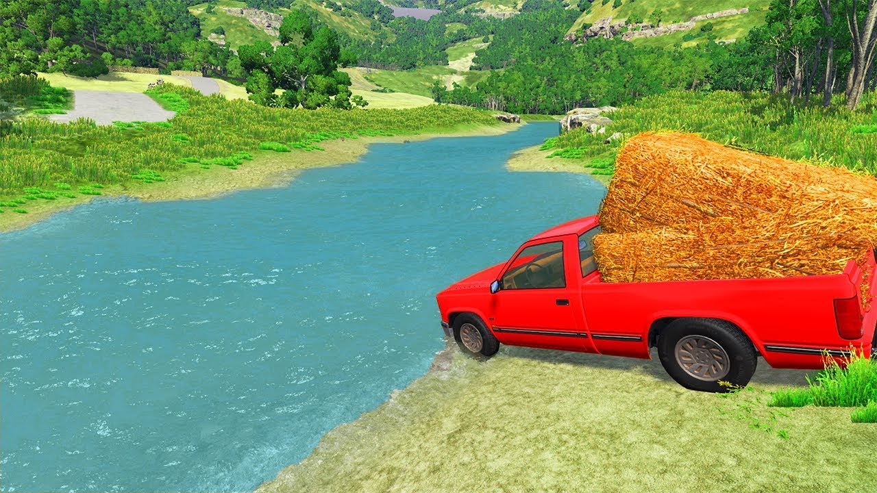 Cars VS Deep Water River - Truck Car Rescue - BeamNG.Drive