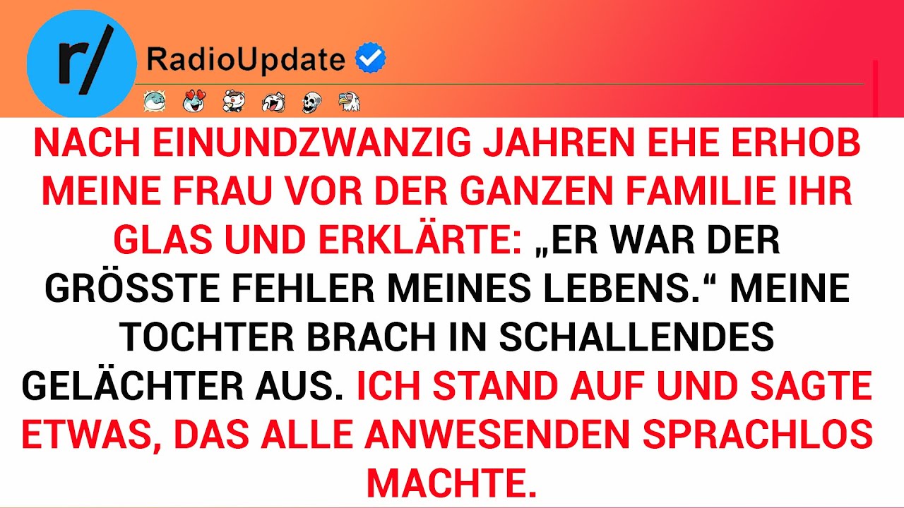 Nach Einundzwanzig Jahren Ehe Erhob Meine Frau Vor Der Ganzen Familie Ihr Glas Und Erklärte...