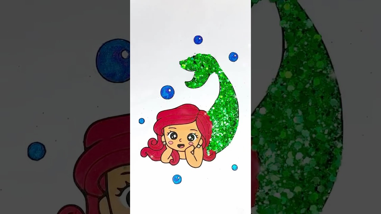DIY Little Mermaid glitter art and crafts for kids #kids #forkids #kidsart #mermaid #craft