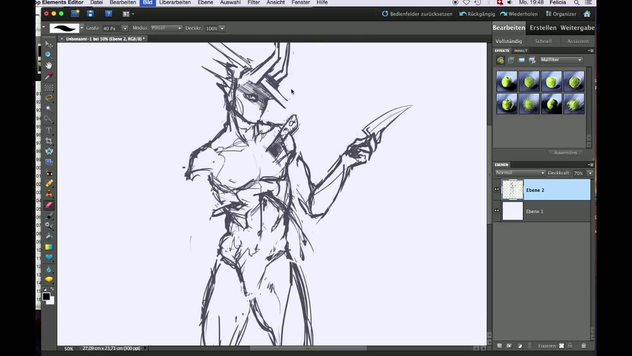 Speedpaint: part 1 ( sketch to lineart)