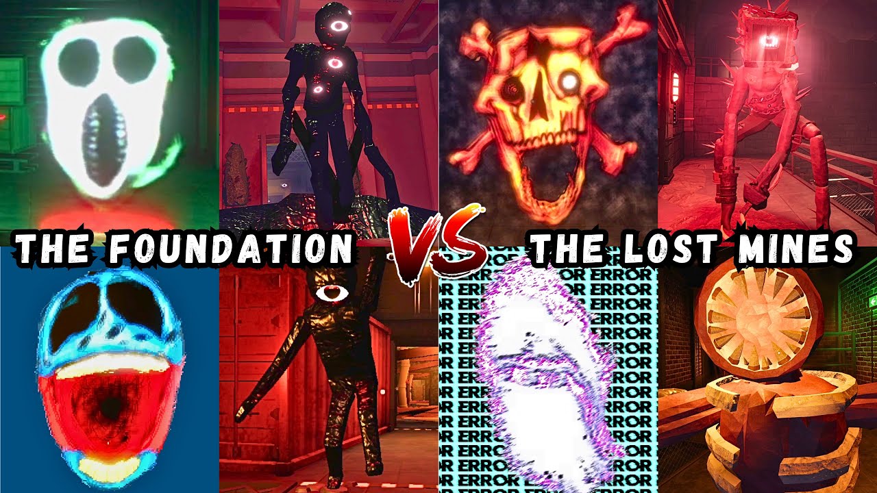 DOORS : THE FOUNDATION vs The Lost Mines - All Jumpscares & All Cutscenes | ROBLOX