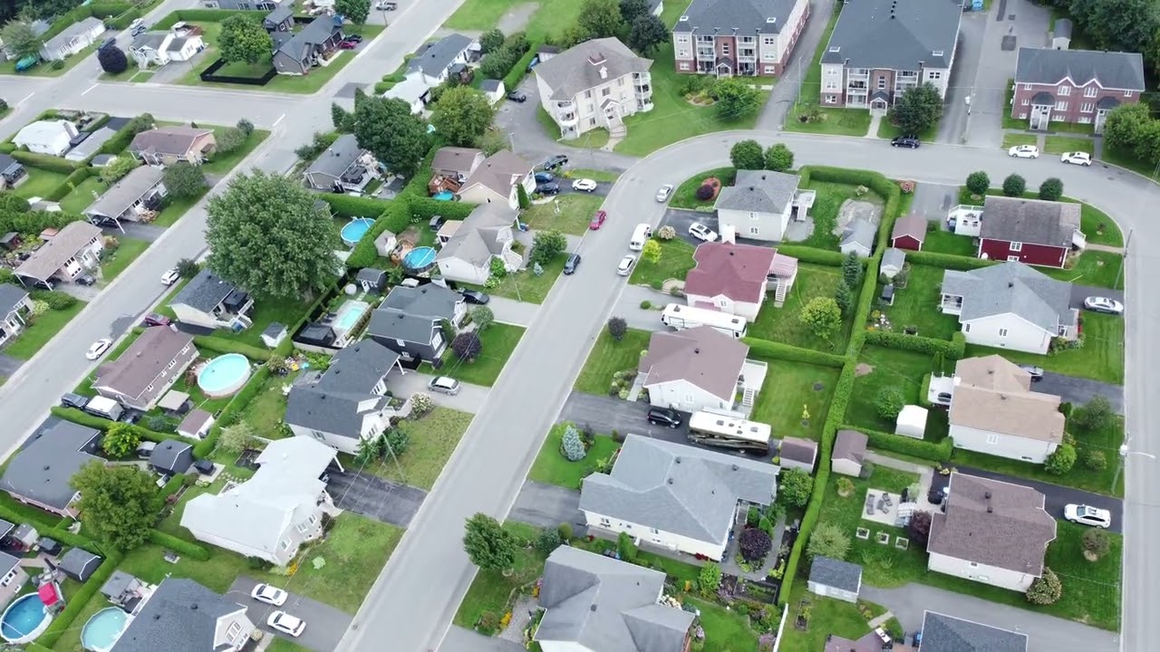 Vue de quartier avec effet tourbillon intérieur DJI Mini 2