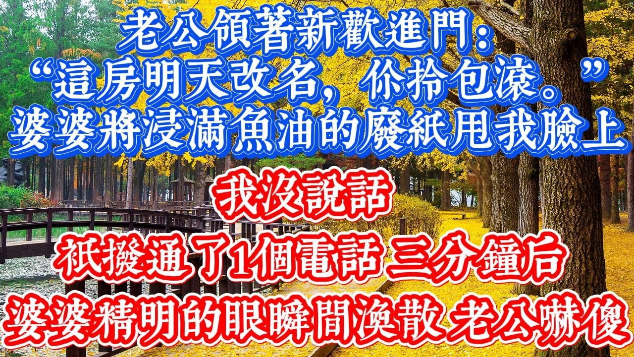 老公領著新歡進門:“這房明天改名，价拾包滚。