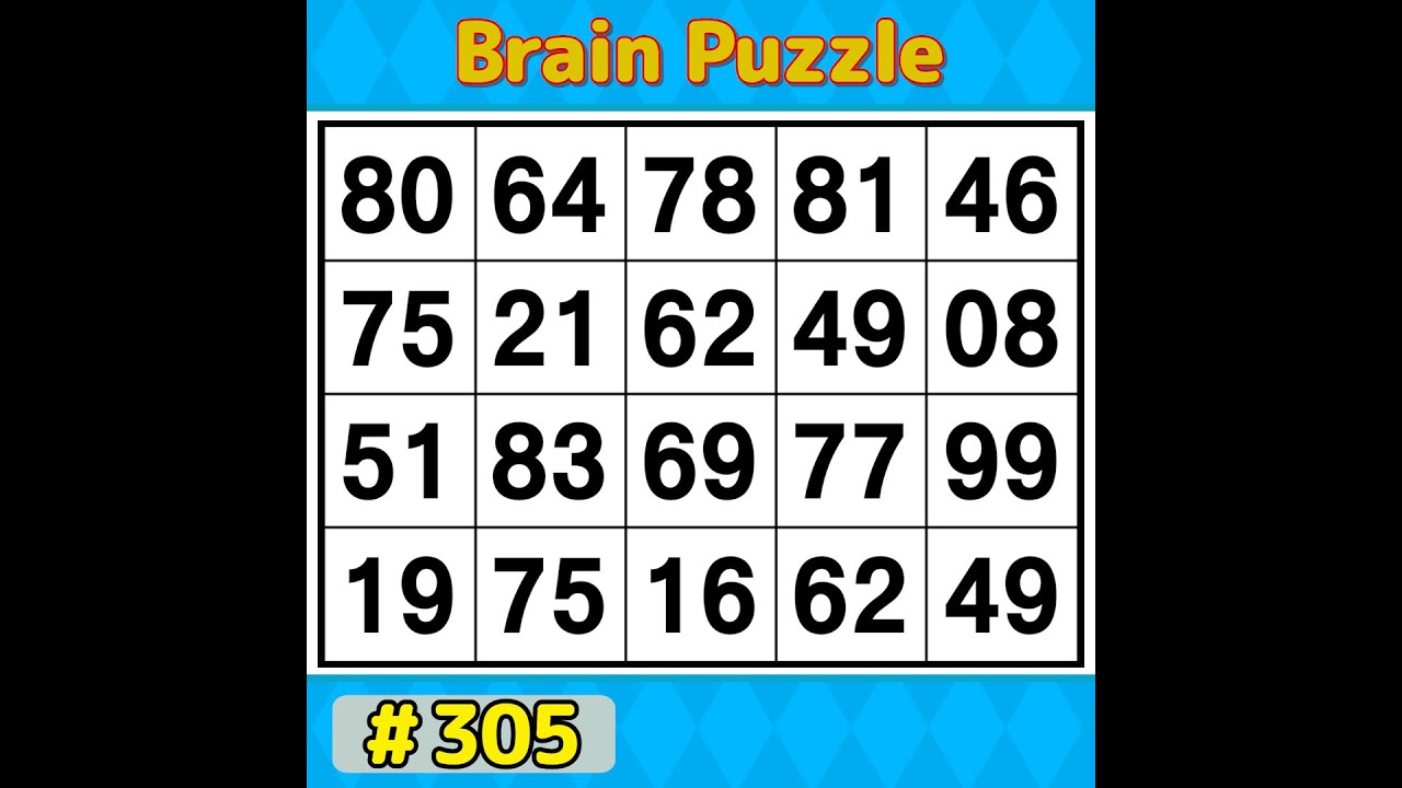 【Number Search】 Can You Find Them All? 《Brain training》 #305