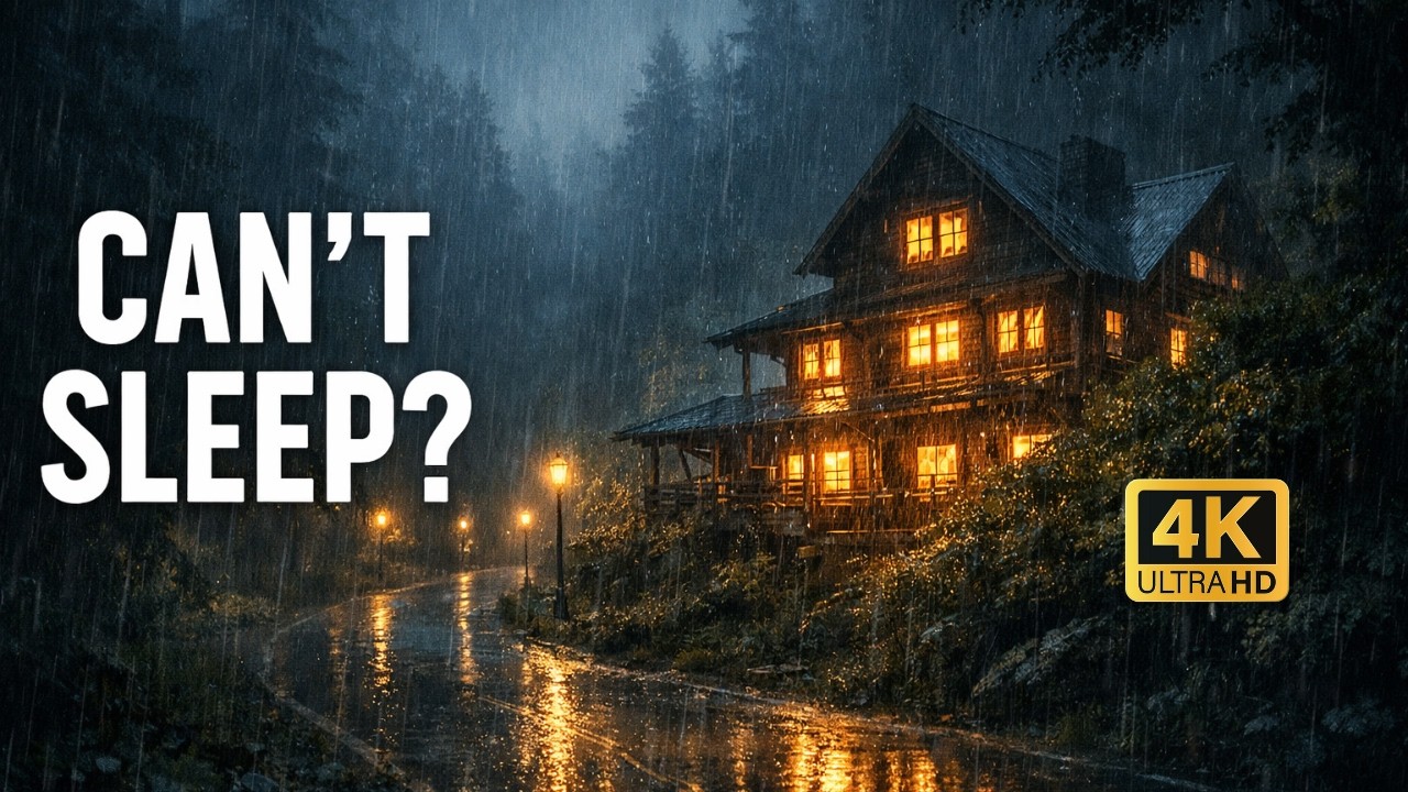 Cozy Cabin in Heavy Rain 🌧️ | Deep Sleep Ambience | Relaxing Night Forest Sounds